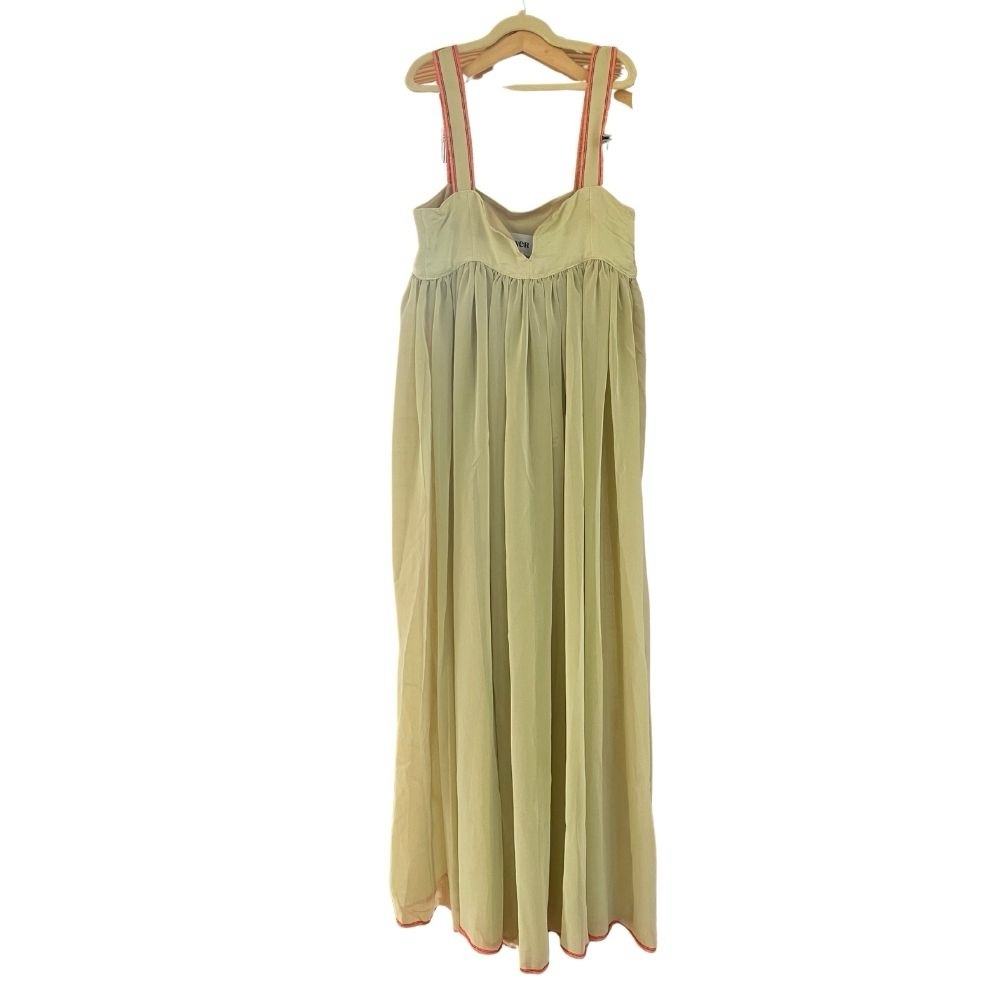 Chartreuse/Yellow Maxi Dress with Sheer Skirt - Picture 3 of 5